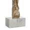 Gold Aluminum Metal Figurine Sculpture with Marble Base, 2ct.